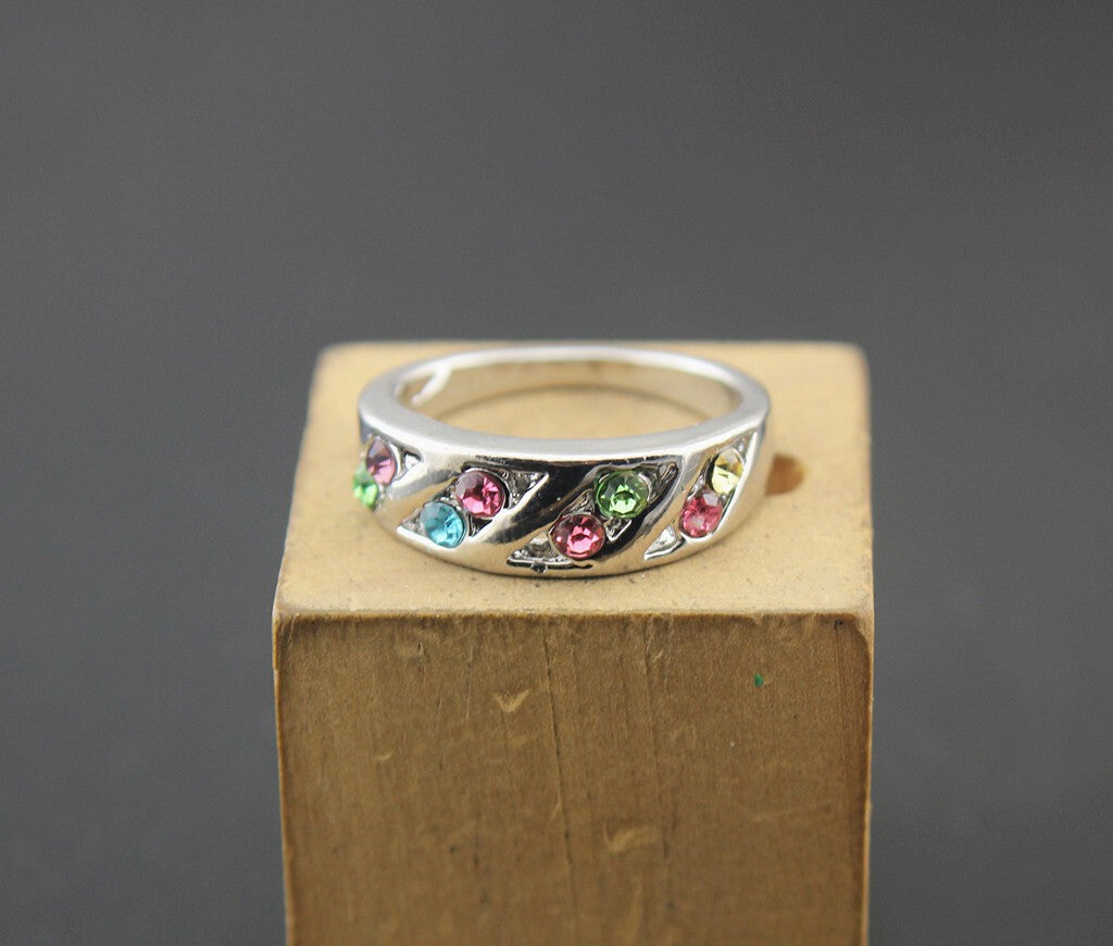 60pcs Mixed Style Rhinestone Rings Wholesale Lots Women Fashion Jewellery Ring
