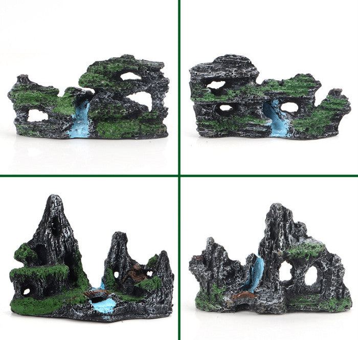 4PCS Hole Rock Aquarium  60L 80L Aquascaping Fish Tank Decor