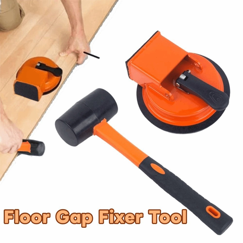 Heavy Duty Floor Gap Fixer Tool With Rubber Mallet, Iron Body&Strong Suction Cup