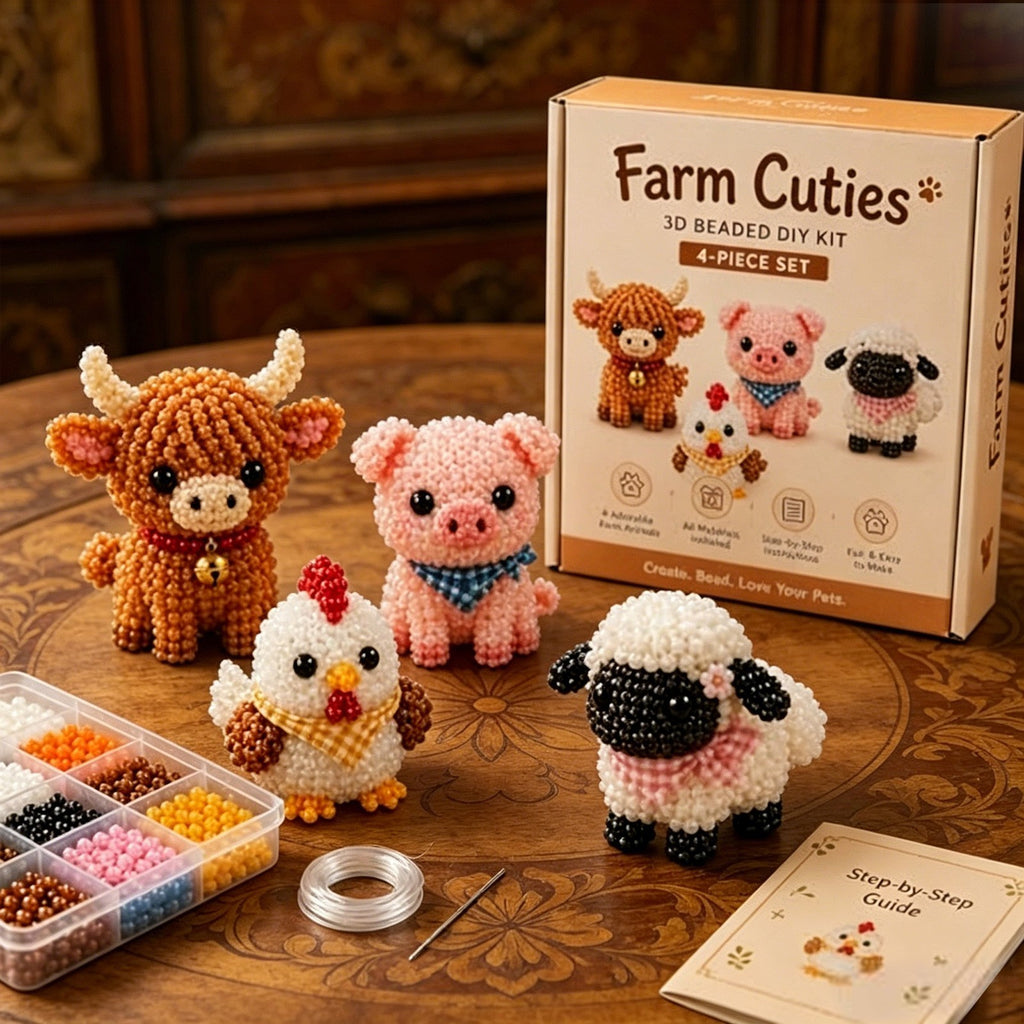 Tiny 3D Beaded Animal DIY Kit Cute Bird Animal Beading Craft Set Handmade Art UK