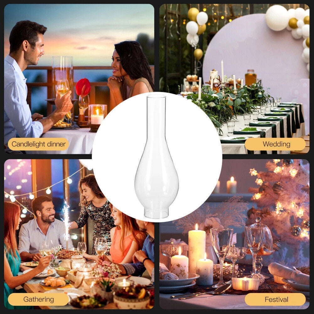 Kerosene Lamp Glass Chimney Clear Cover for Oil Cylinder Candle Shade