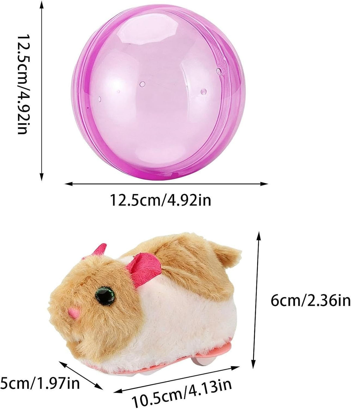 Electric Hamster – ABS | Rolling Ball | Plush Hamster | Interactive Pet Toy