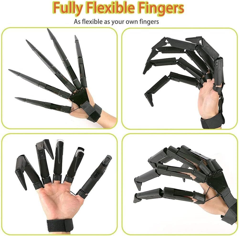 Mechanical Ghost Claw Articulated Flexible Finger Claw Gloves Halloween Cospaly