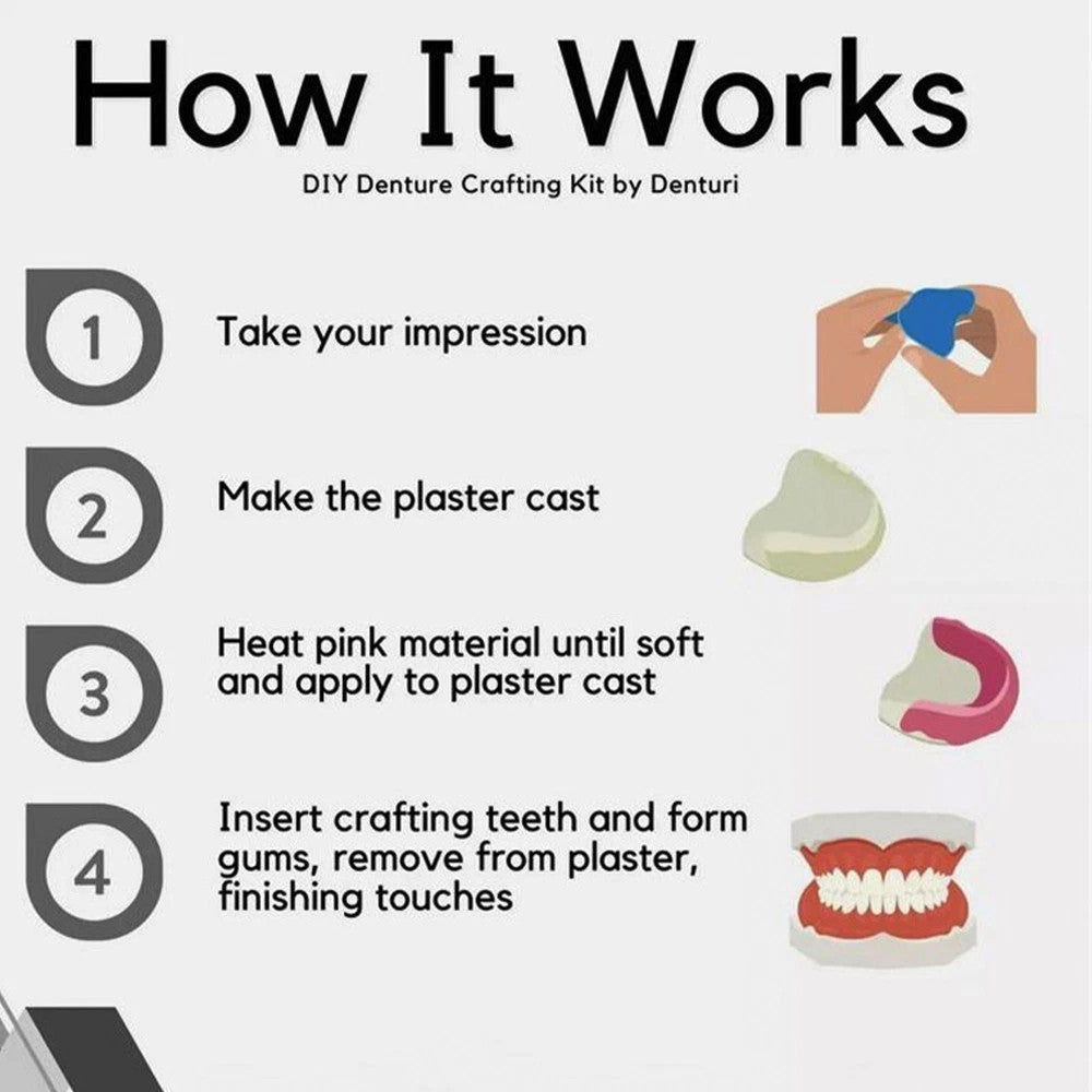 DIY Fake Teeth Denture Kit Full Partial Repair Missing Teeth Home Dental Set