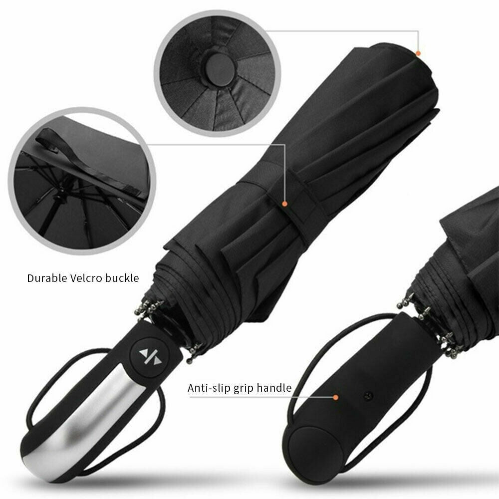 Double Wind Resistant Strong Automatic Open&Close Folding Canopy 10 Rib Umbrella