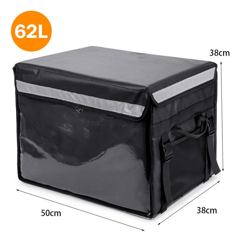 62L Food Delivery Bag + Rear Rack For Motorcycle Bike Food Delivery Drivers Kit.