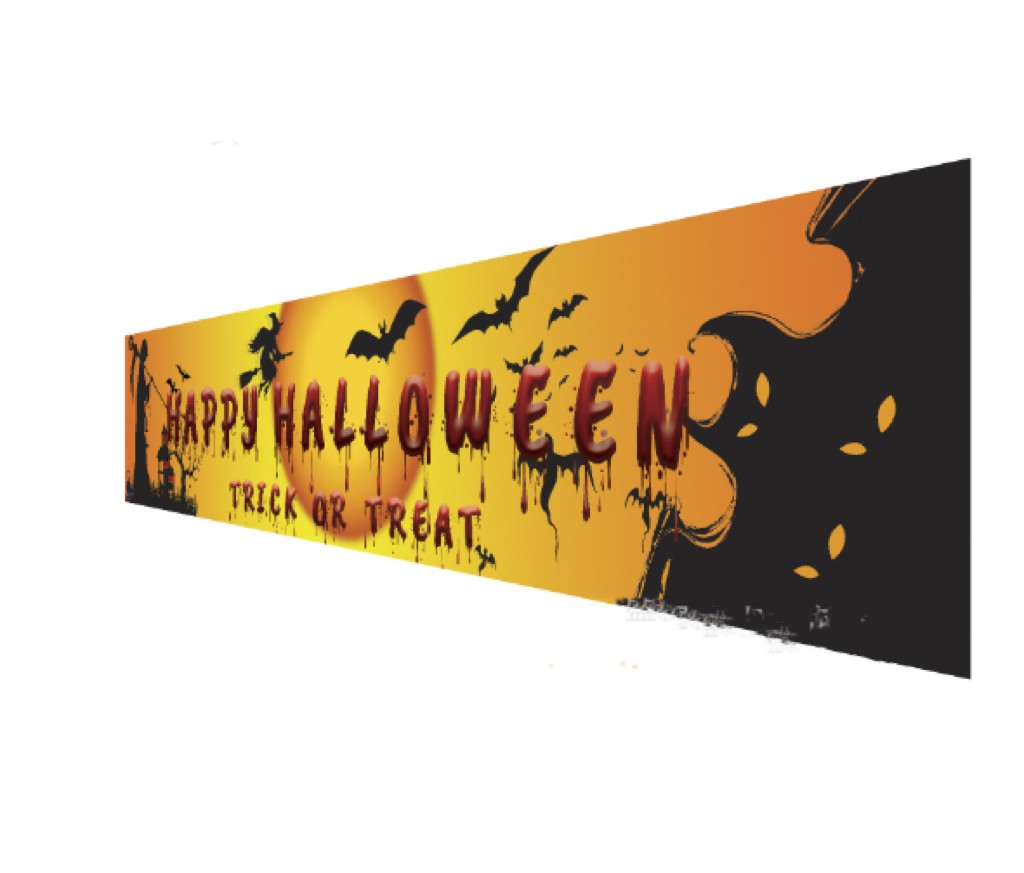 2024 Happy Halloween Banner Outdoor Welcome Decorations Yard Party Scary Decor