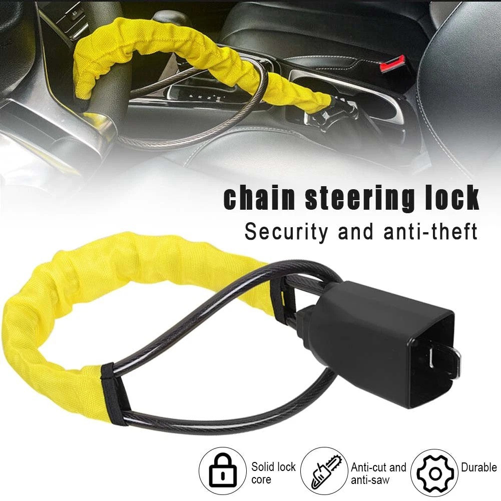 Seat Belt Lock Steering Wheel Lock Car Security Anti-Theft Device Accessory Keys