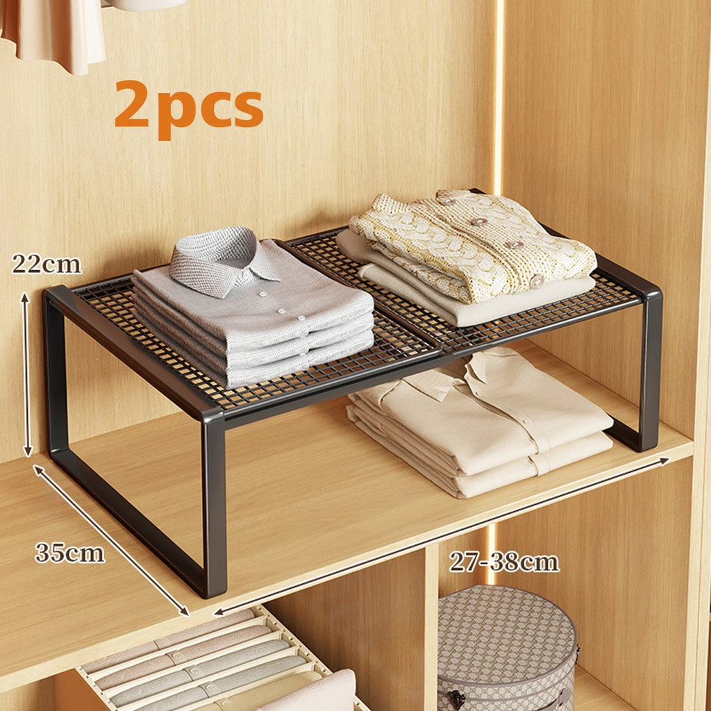 Extendable Wardrobe Tiered Shelves, Wardrobe Storage Rack,cabinet Tiered Shelves