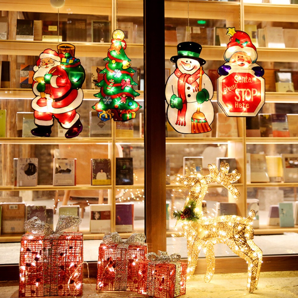 Santa / Snowman 20 LED Christmas Window Silhouette Lights Decoration Indoor Xmas