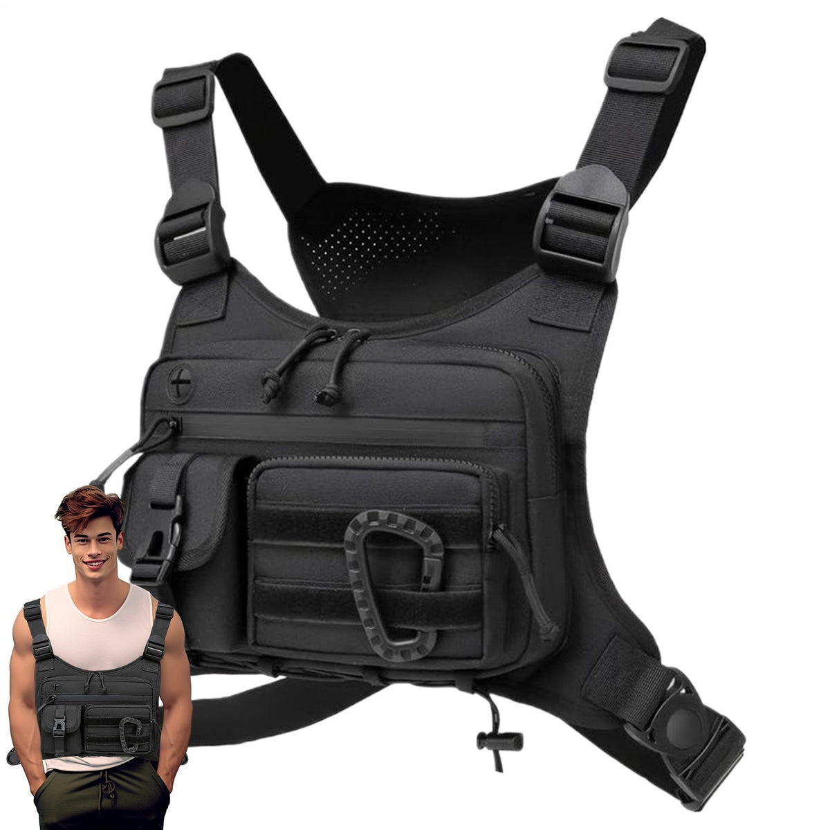Sport Tactical Chest Rig Protective Vest Recon Pack With Front Storage Pouches