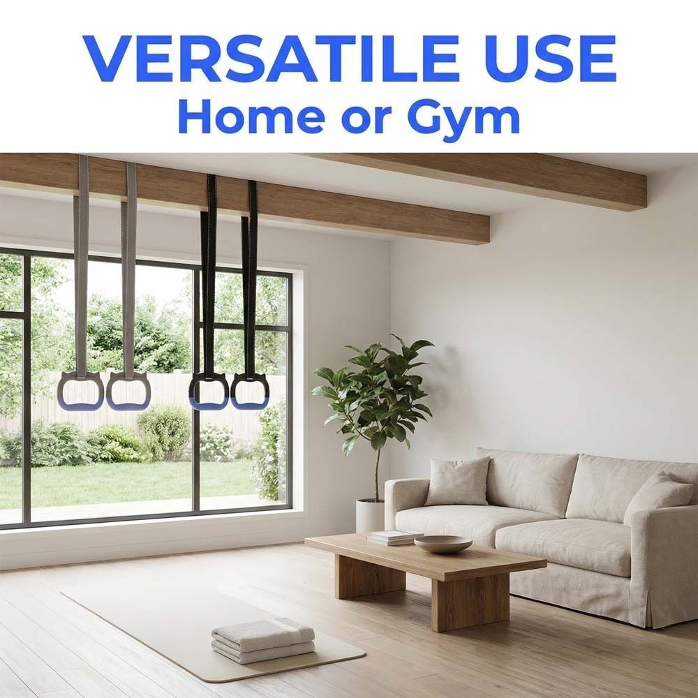 Gymnastics Rings with Adjustable Straps Pull Up Gym Rings for Kids Adults