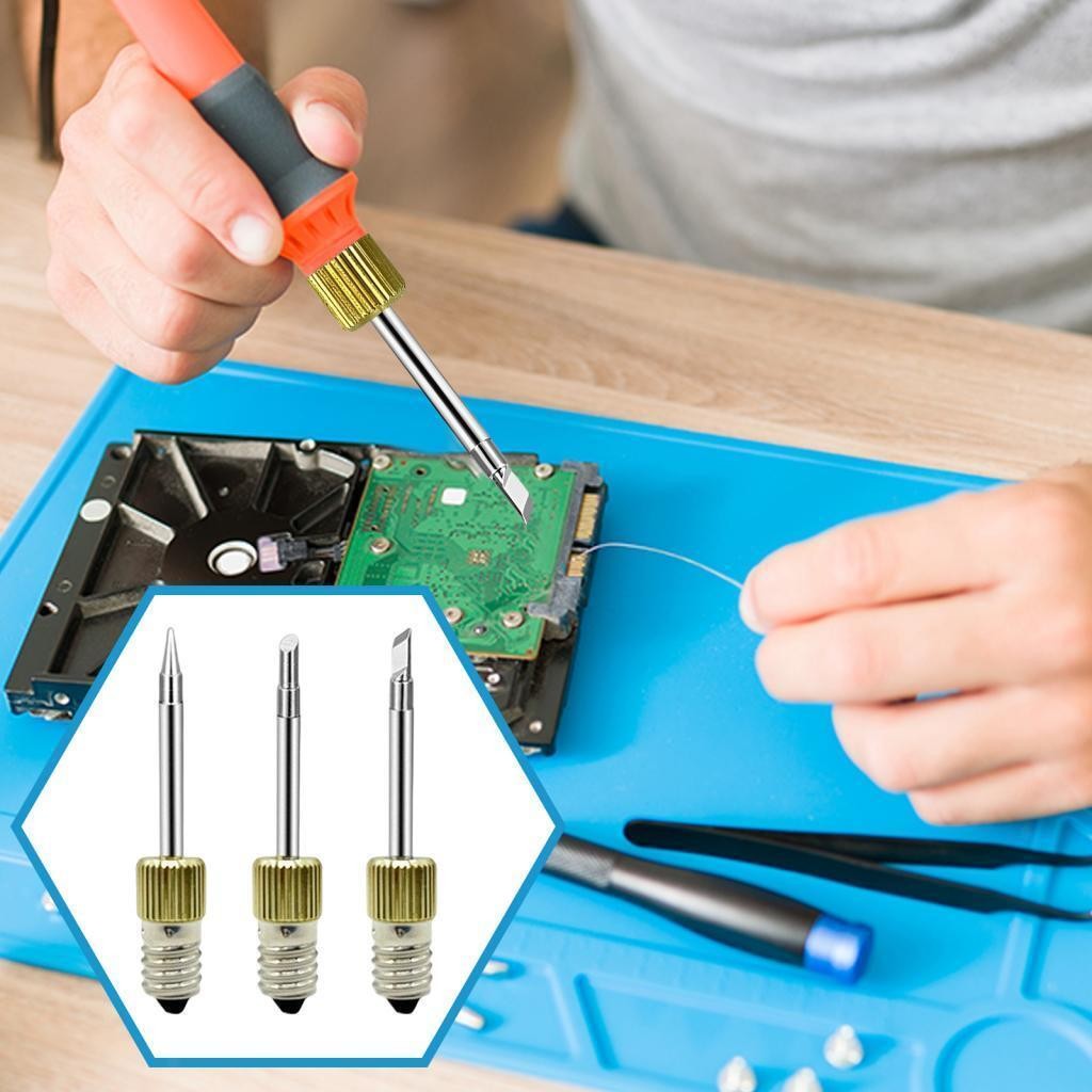 3Pcs High Performance E10 Interface Soldering Iron Tips USB Soldering Tip Set