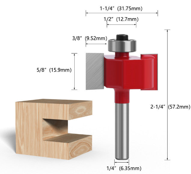 1/4 Shank Slot Cutter T-Slot Rabbet Box Slotting Biscuit Router Bit Set Jointing