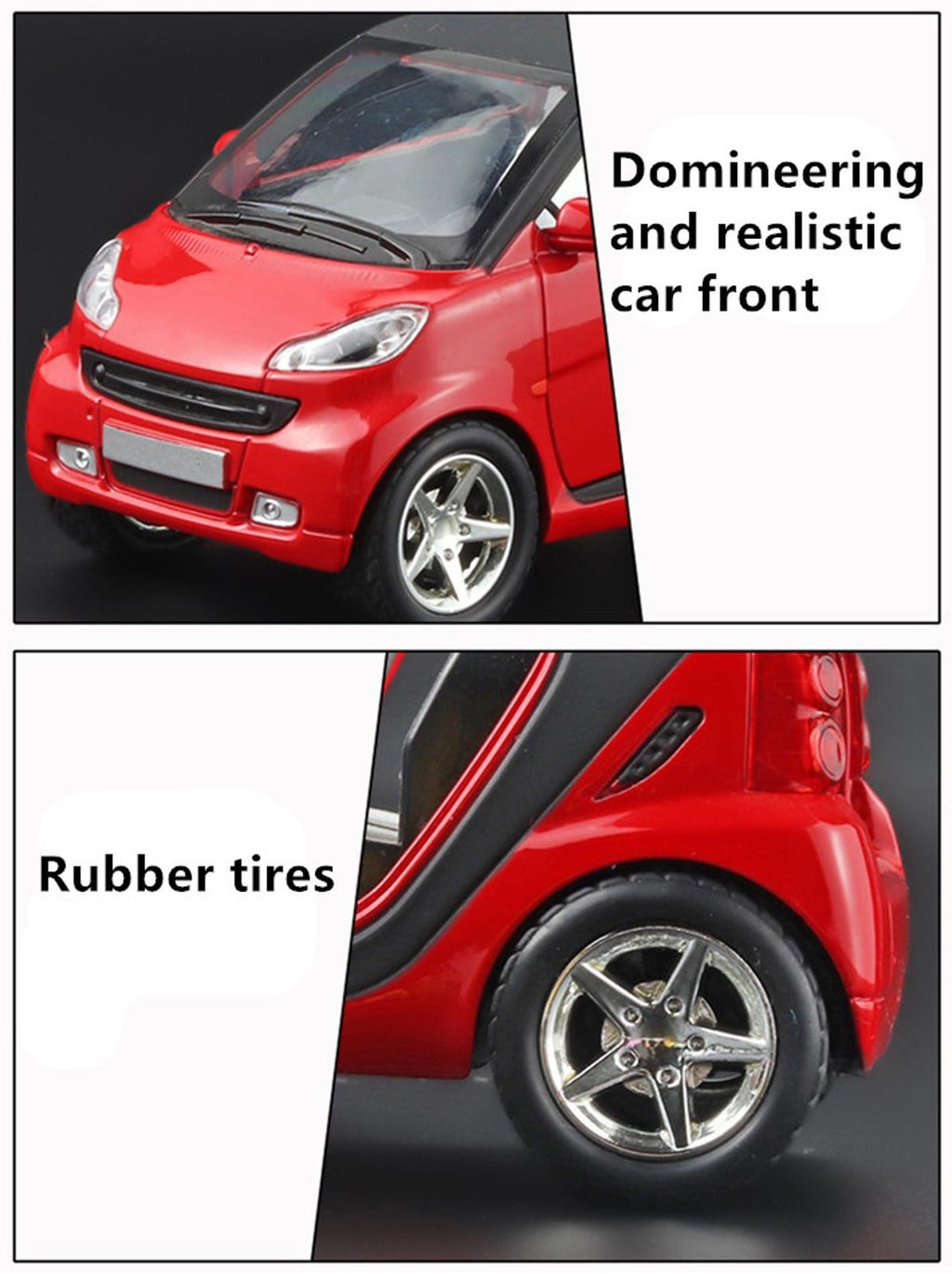 Red 1:32 Model Car Metal Diecast Toy Vehicle Kids with Sound Light Pull Back