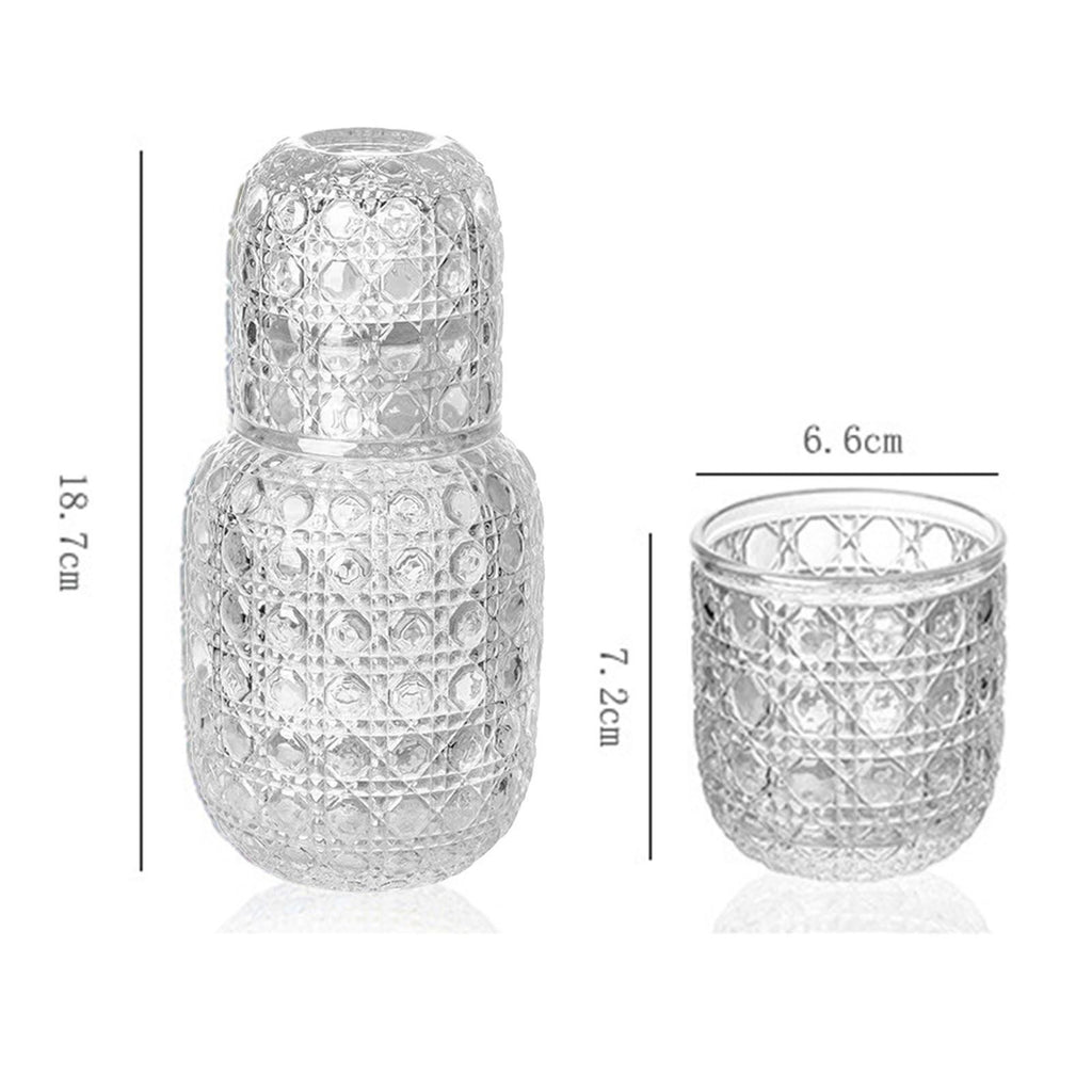 Bedside Water Jug and Glass Set Home Night Glass Water Jug Set Clear