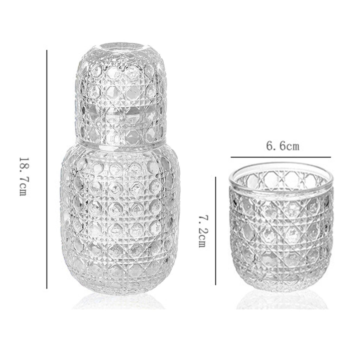 Bedside Water Jug and Glass Set Home Night Glass Water Jug Set Clear
