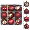 9 x 60mm Luxury Premium Glitter Baubles Christmas Tree Decoration Bauble XMAS