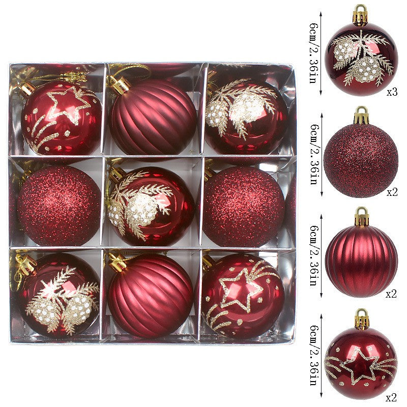 9 x 60mm Luxury Premium Glitter Baubles Christmas Tree Decoration Bauble XMAS