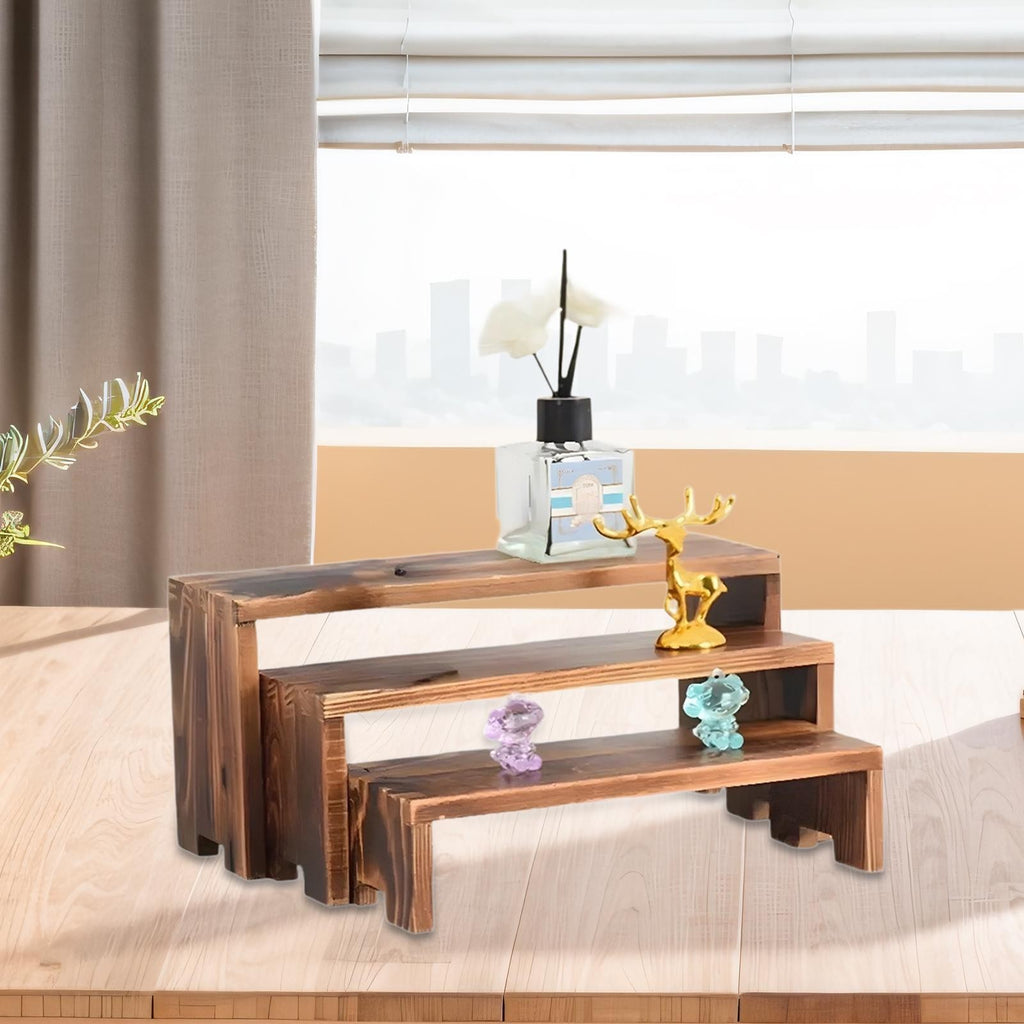 Wooden Tiered Riser Display Stand Dessert Table Display Set for Food Display