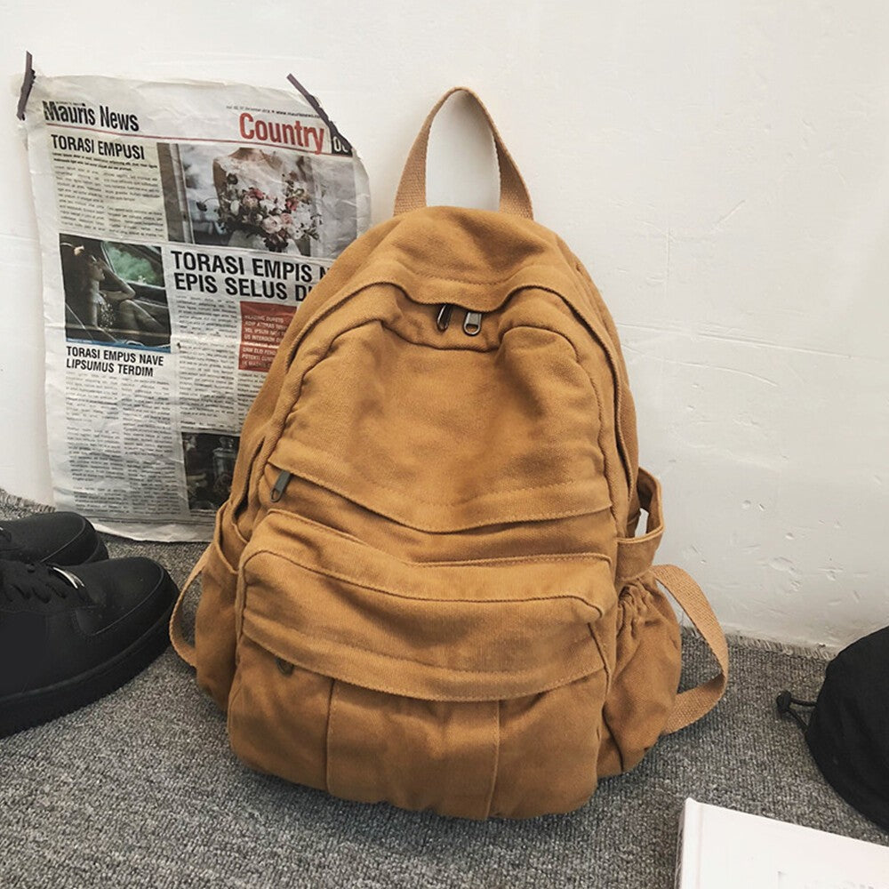 Boys Girls Retro Backpack Rucksack School College Travel Laptop Canvas Bag UK