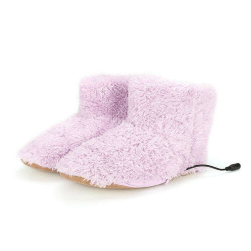Electric USB Warmer Foot Shoe Plush Slipper Feet Heat Washable Sock Shoes Unisex