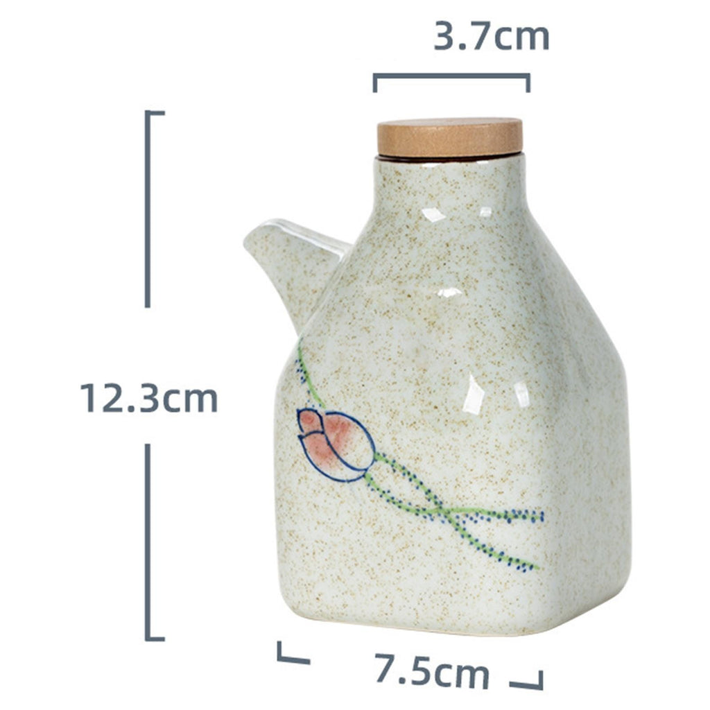Large Oil Bottle Ceramic for Cooking and Barbecue Pourer Soy Sauce Dispenser
