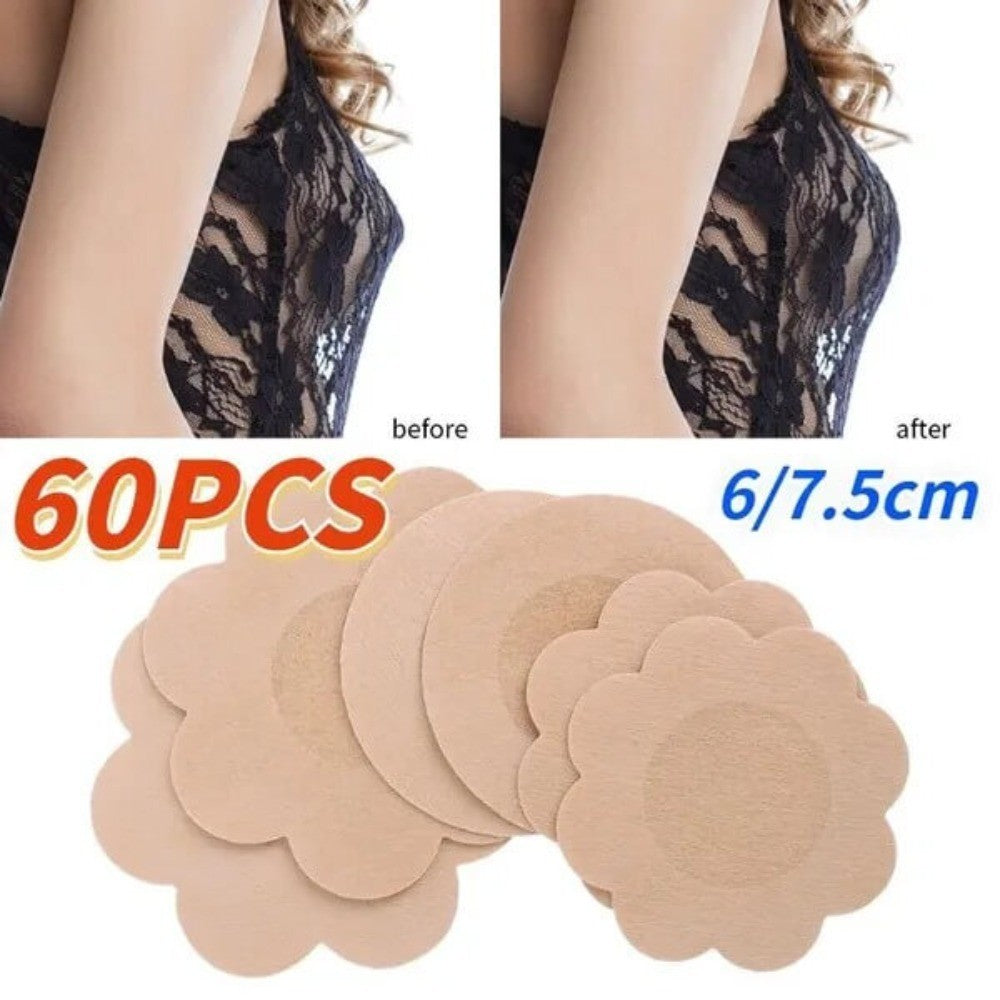 60PCS Nipple Covers Stickers Breast Pasties Adhesive Bra Strap Nipleless Cover