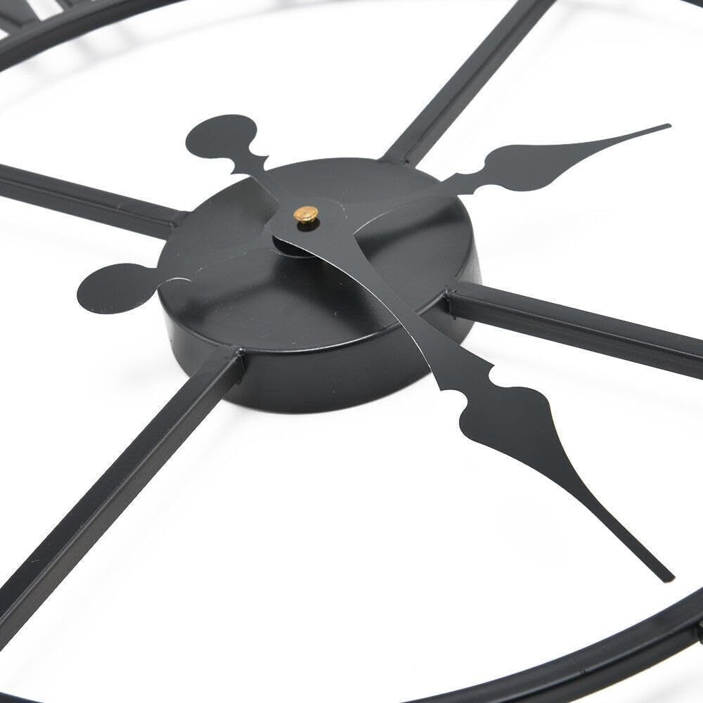 Large Outdoor Garden Wall Clock 40cm Big Open Face Metal Roman Numerals Giant