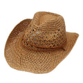 Straw Cowboy Hat Unisex Men Women Sun Hat Beach Outdoor Western Sunshade Cap