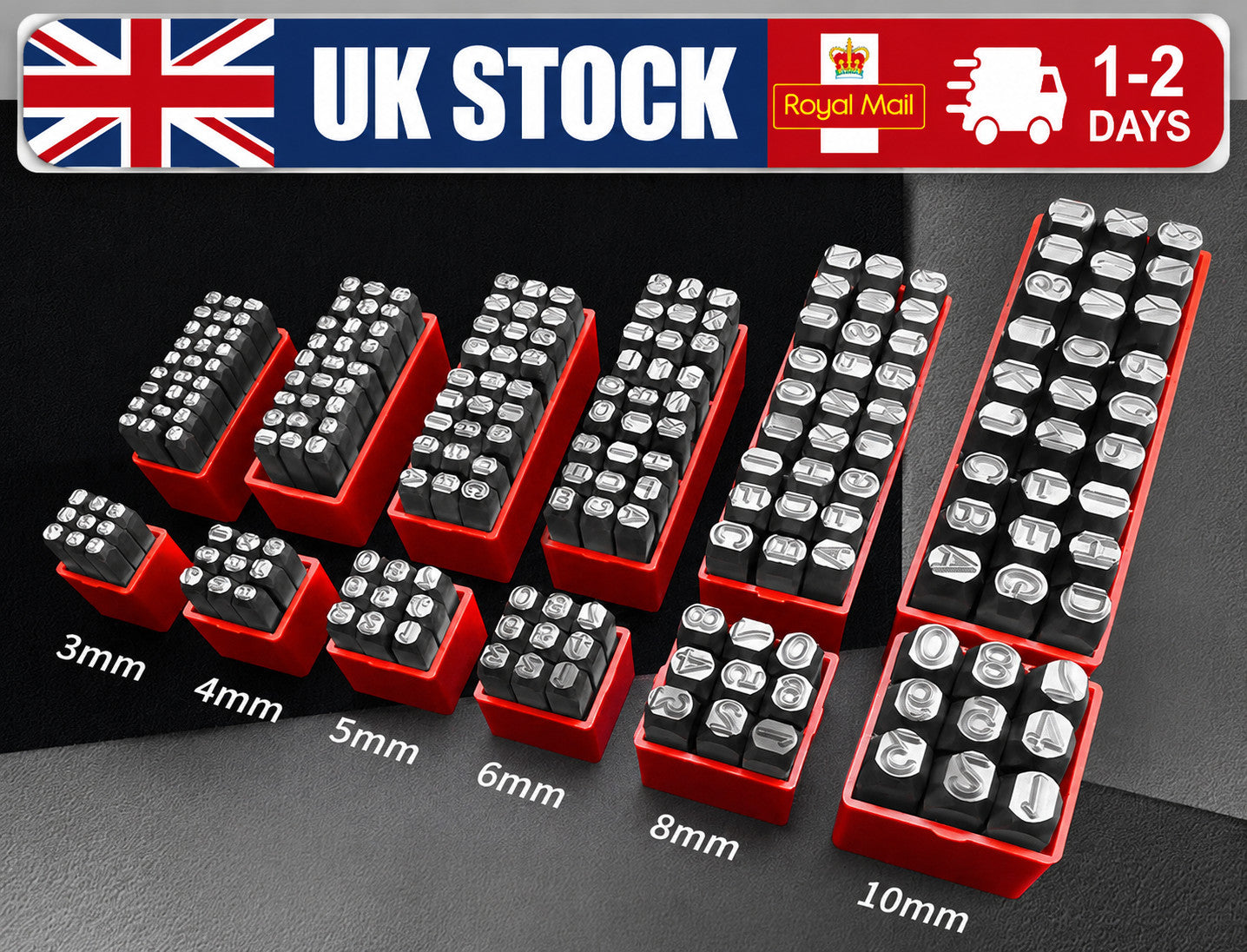 36pcs Number Letter Metal Punch Set Alphabet Mark Steel Stamp Craft Tool UK 🔥