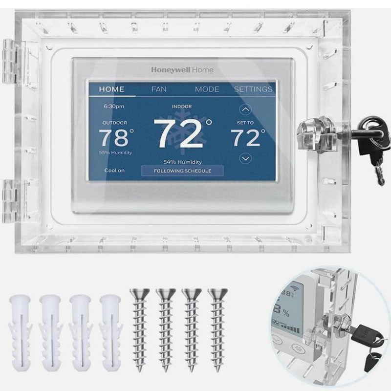 Thermostat Guard Lockable Ac Lock Box Cover Clear Thermostat on Wall Universal