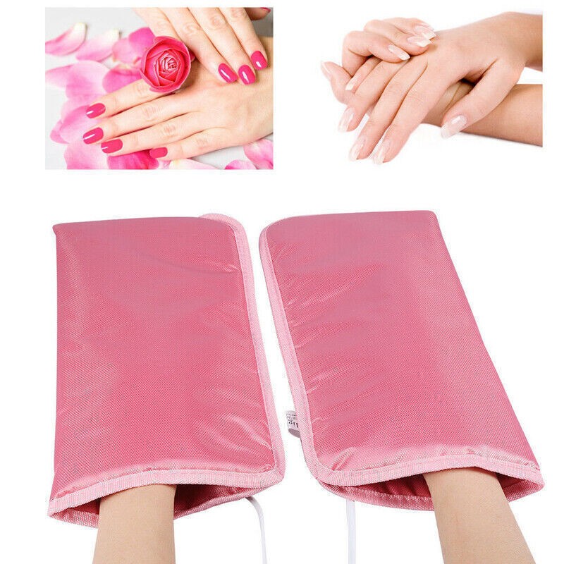 Electric Heated Gloves Mitts Infrared Therapy Treatment Warmer Salon Manicure