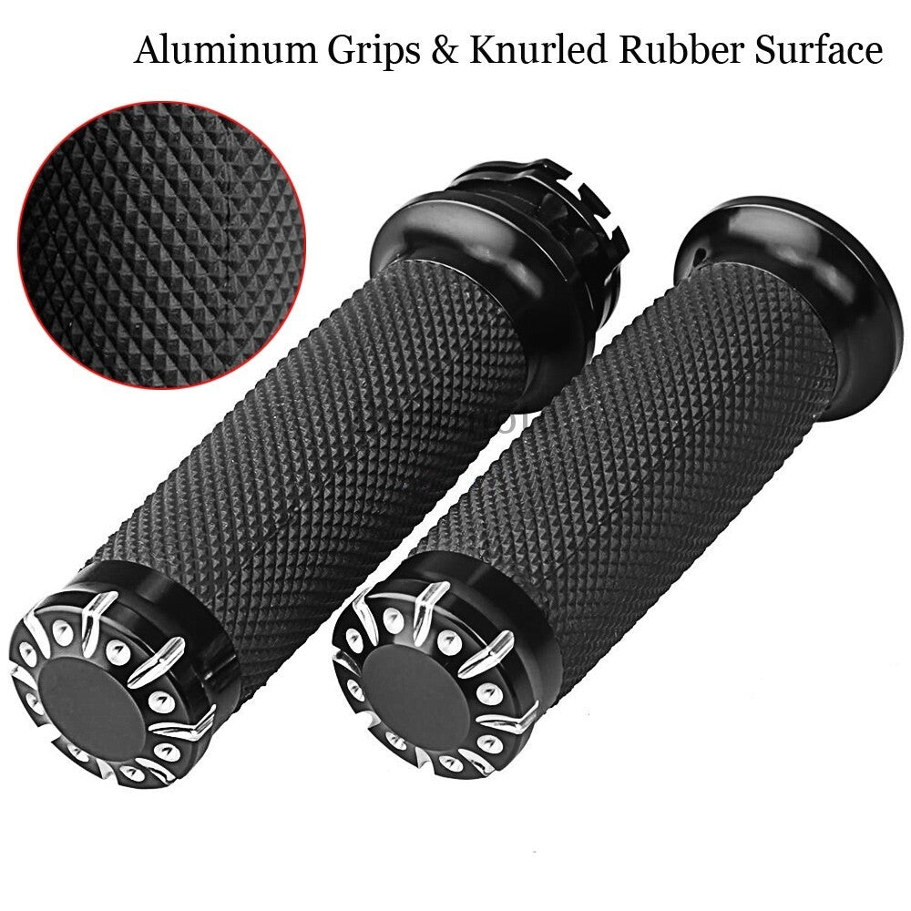 1" Motorcycle Handle Bar Hand Grips For Harley Davidson Heritage Softail Classic