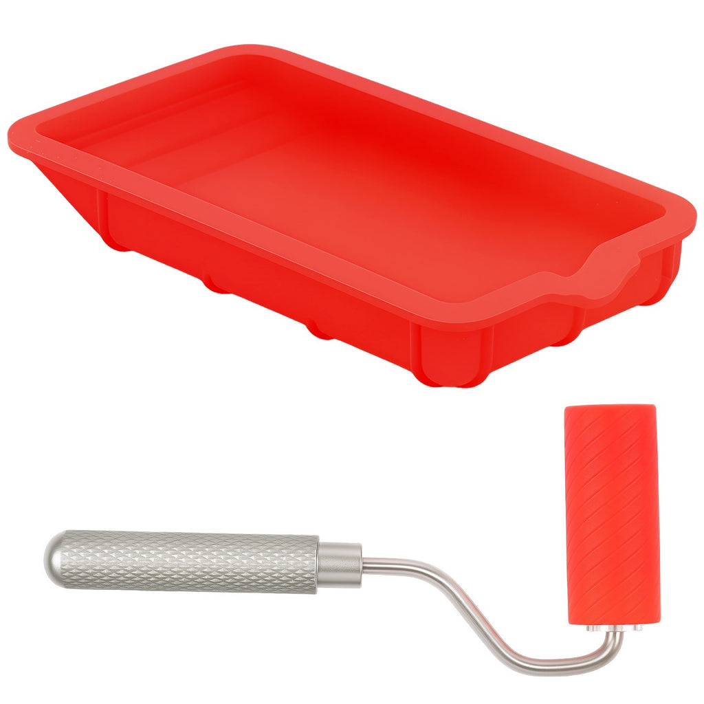 Nonstick Glue Roller with Tray Flexible Wood Glue Roller and Tray