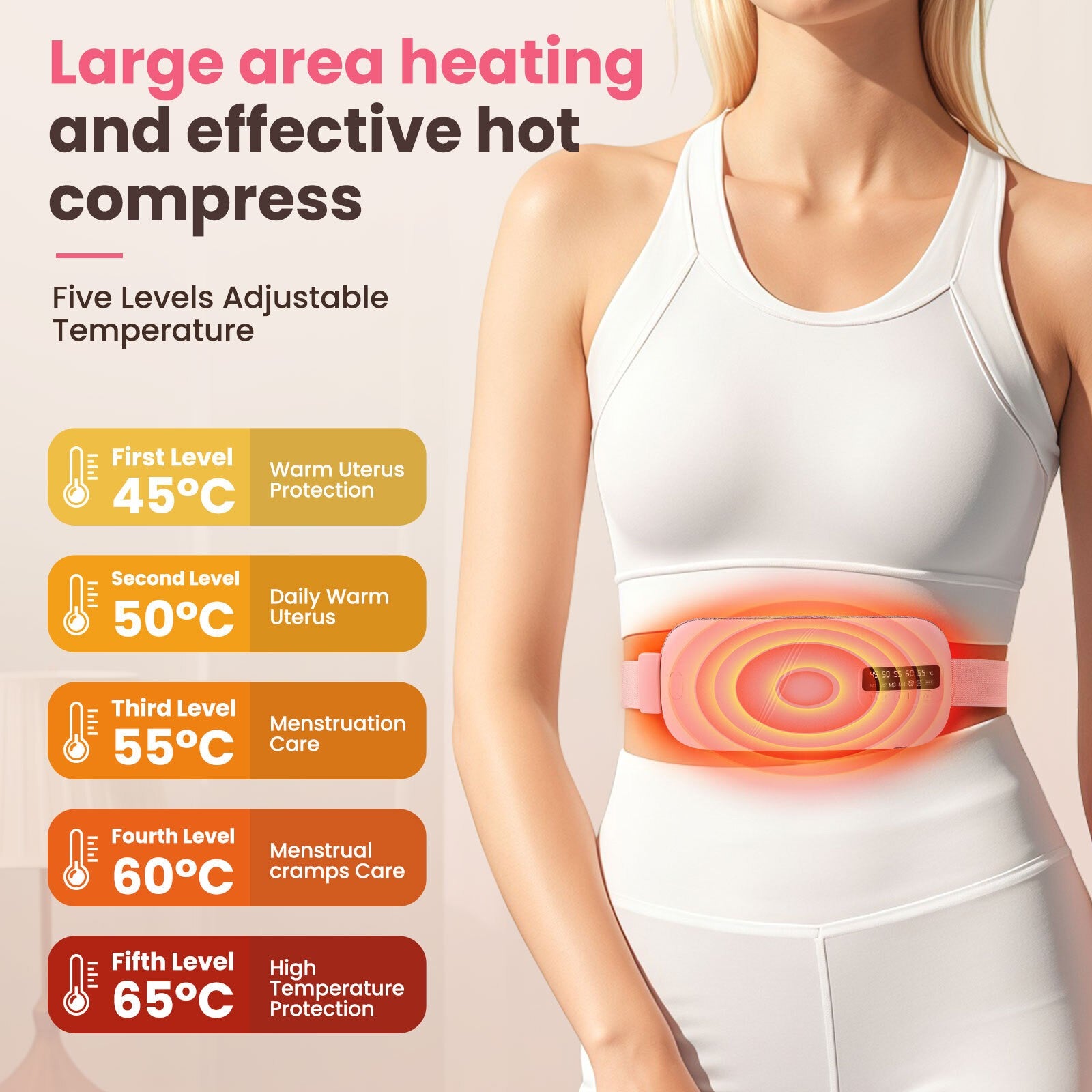 Electric Heating Menstrual Heat Pad Massage Belt For Period Pain Relief Cramps