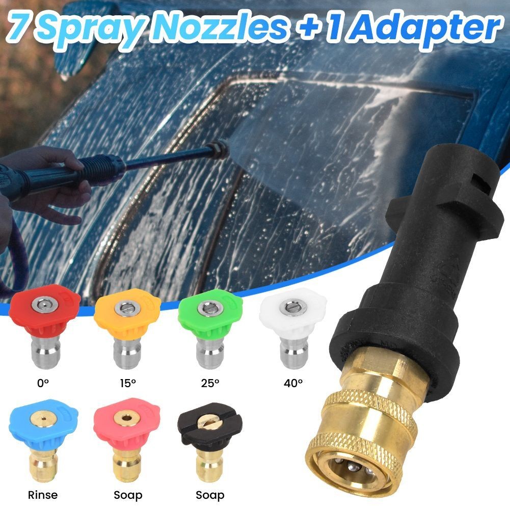 7 Nozzles Adapter Pressure Washer Spray Lance Wand Fit Karcher K2 K3 K4 K5 K6 K7