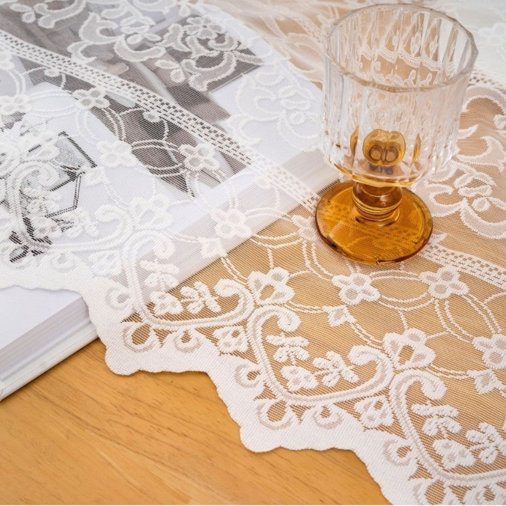 Elegant Lace Table Runner Comfortable French Minimalist Style Table Cover