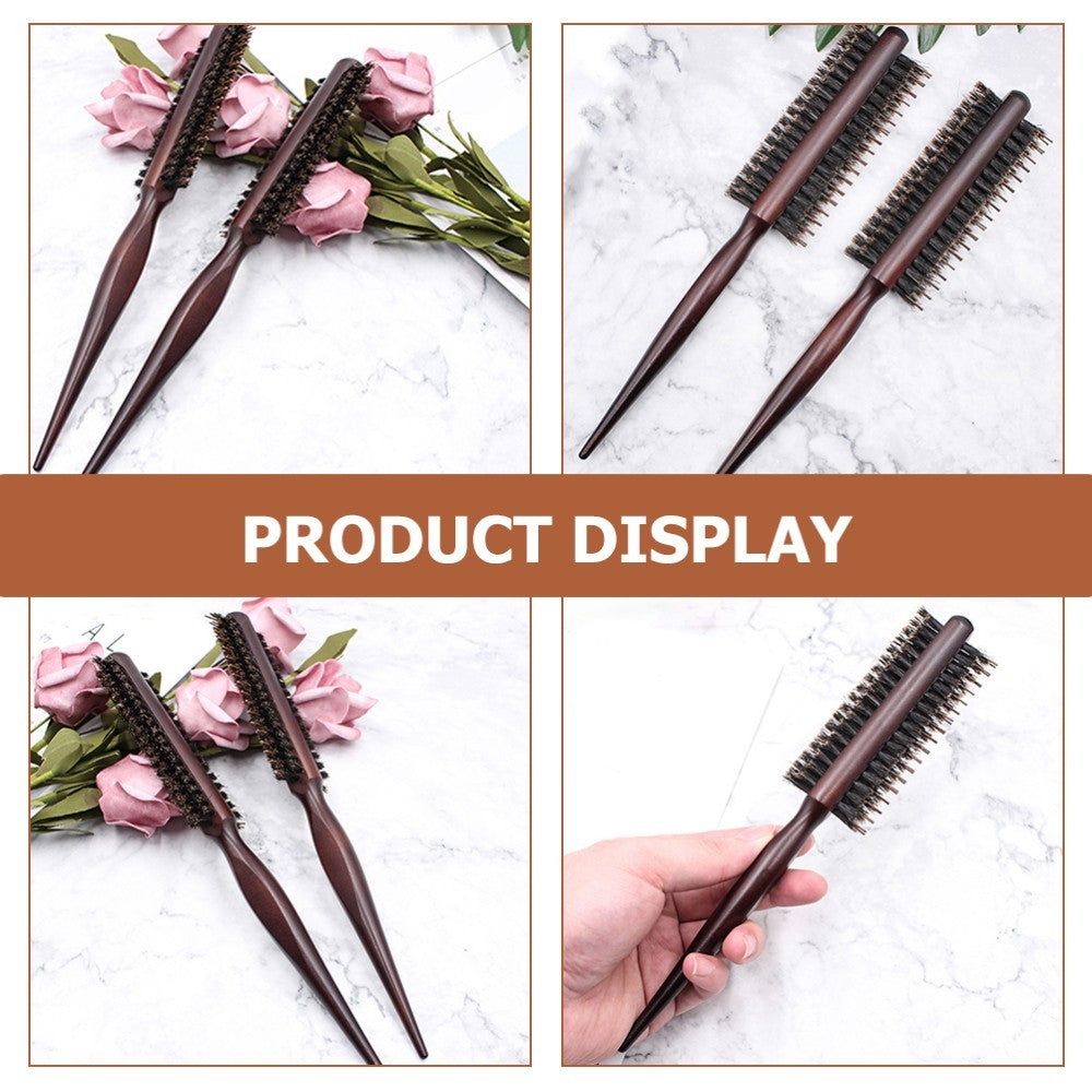 2 Piece Small Round Bristle Quiff Roller Hair Brush