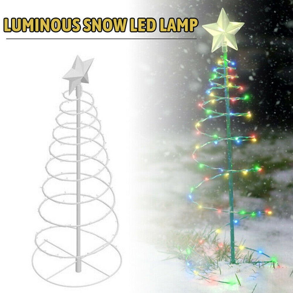 Solar Powered LED Christmas Tree Stake Star Light Outdoor Yard Garden Pathway