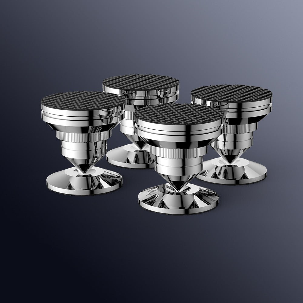 4Pcs Adjustable Stainless Steel HIFI Speaker Turntable Isolation Stand Feet Pad
