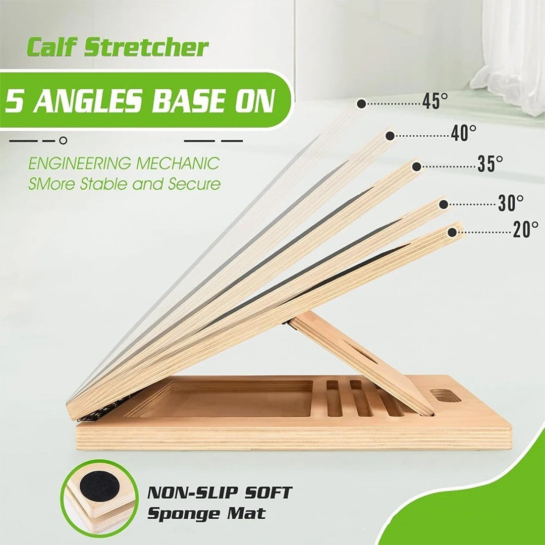 Professional 5 Level Calf Stretcher Incline Board Ankle Wooden Slant Board