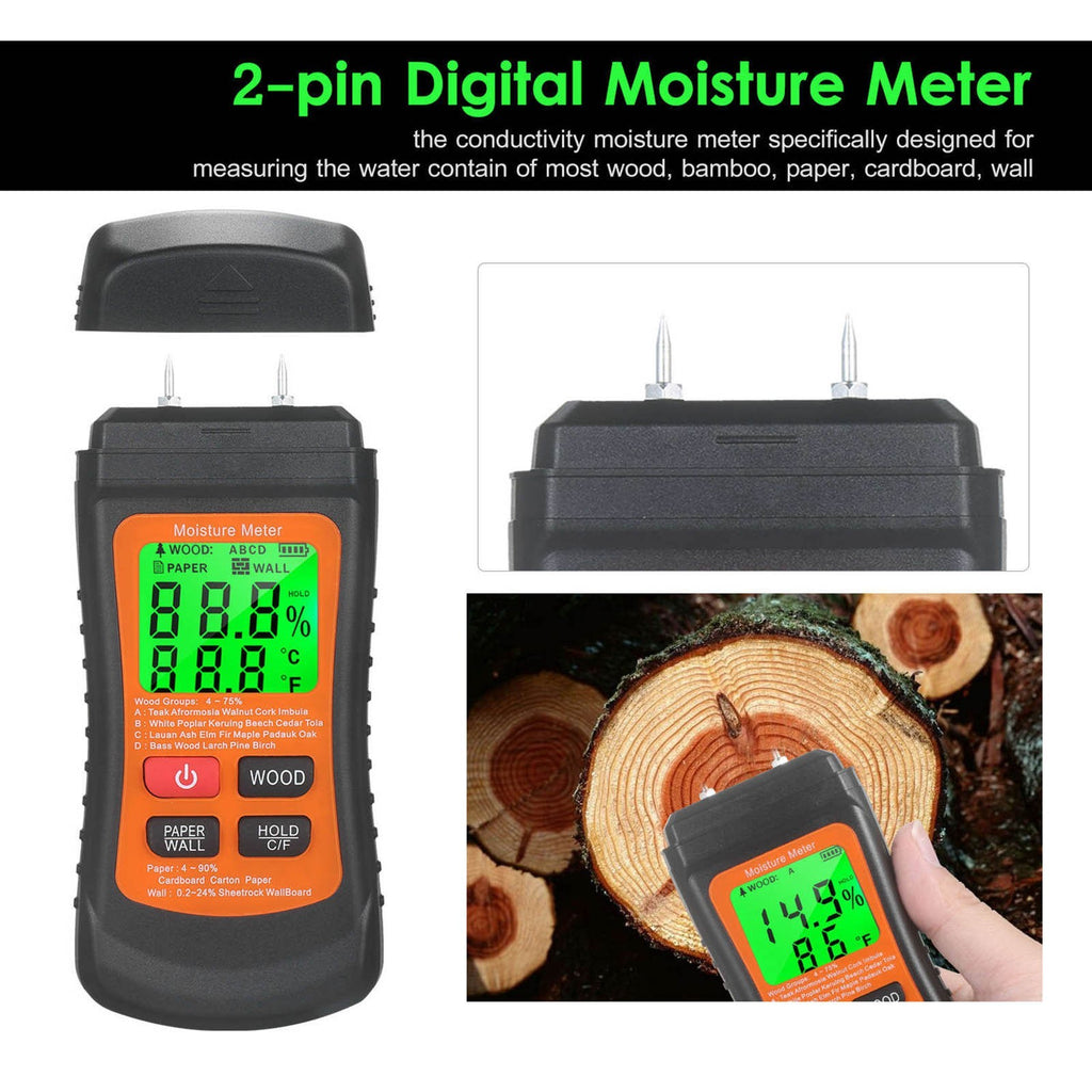 Moisture Meter for Wood Wall Paper Caravan Damp Plasterboard Measurement Gauge
