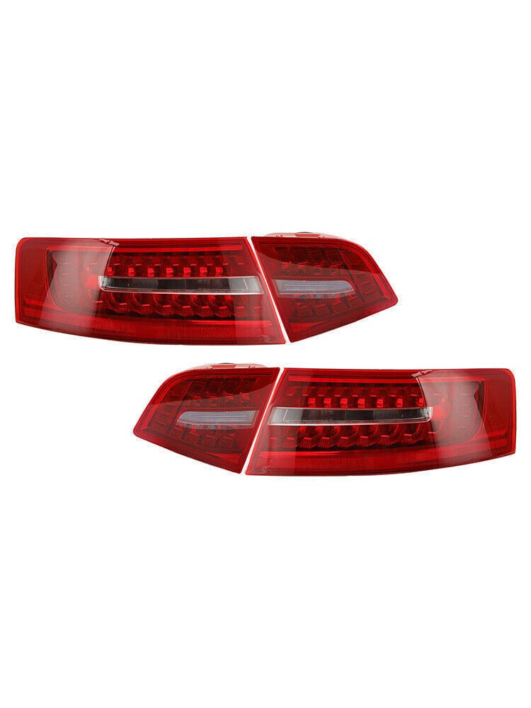 4x LED Rear Outer Inner Tail Light Brake Lamp For 2009-2011 Audi A6 C6 S6 Saloon