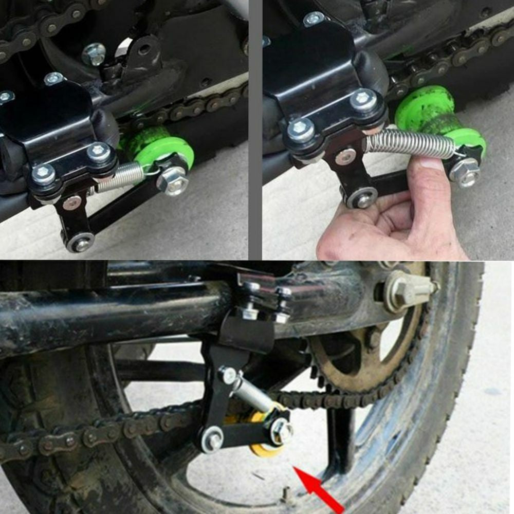 Universal Bolt On Chain Tensioner & Yellow Roller Adjuster Motorcycle Motorbike