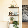 3 Tiers Boho Hanging Wall Shelves Swing Rope Floating Shelf Window Plant Hanger