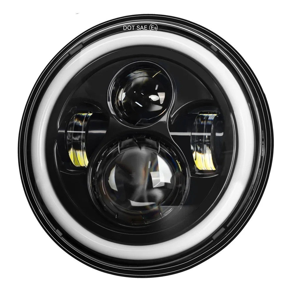 Universal Motorcycle Headlight 7" inch Motorbike Hi/Lo LED Front Light Headlamp