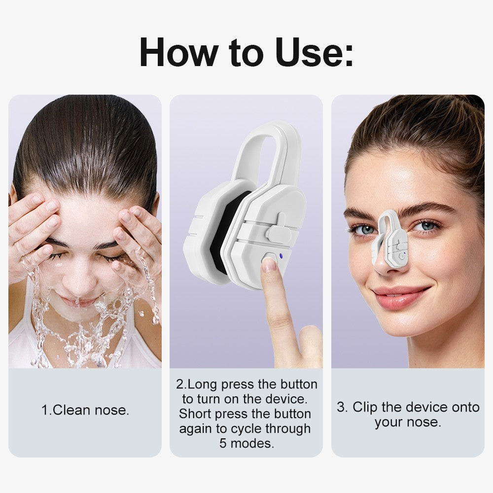 Easy-Use Electric E-M-S Nose Shaper: Patented Silicone Clip for Daily Nose Care