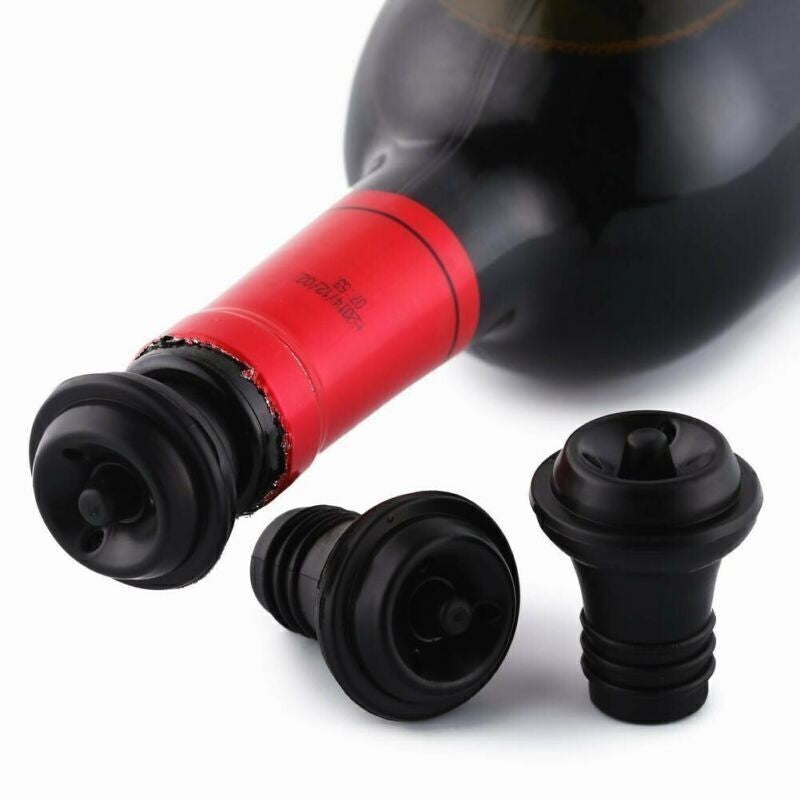 Vacu Vin Wine Saver Pump with 4 x Vacuum Sealer Bottle Stoppers Stainless Steel