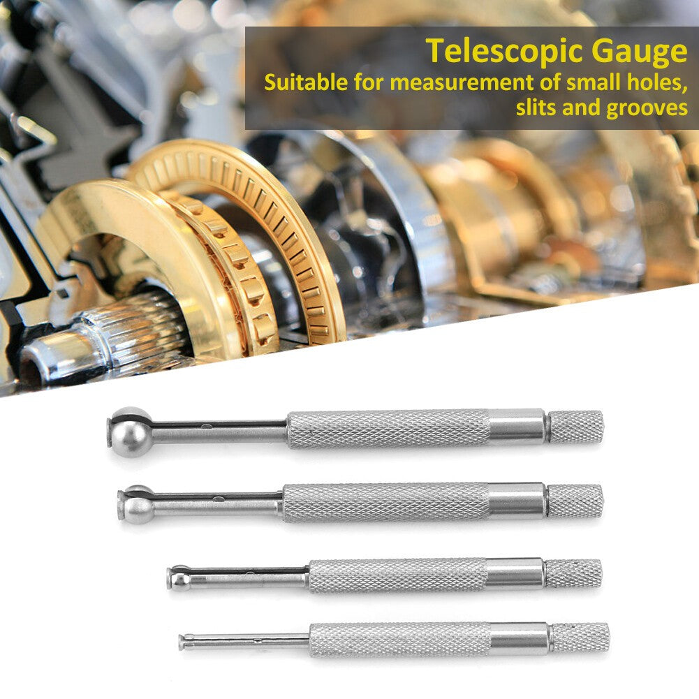 3mm-13mm Small Hole Telescopic Bore Gauge Kit 4 Pieces Full Ball Measuring Gage